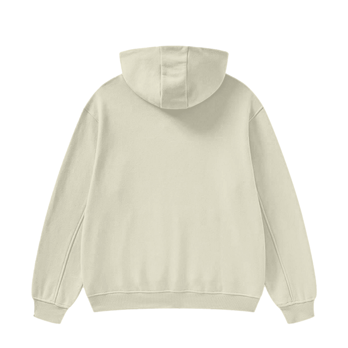 High Neck Insulated FOG Solid Color Fleece Hoodie - 385 GSM