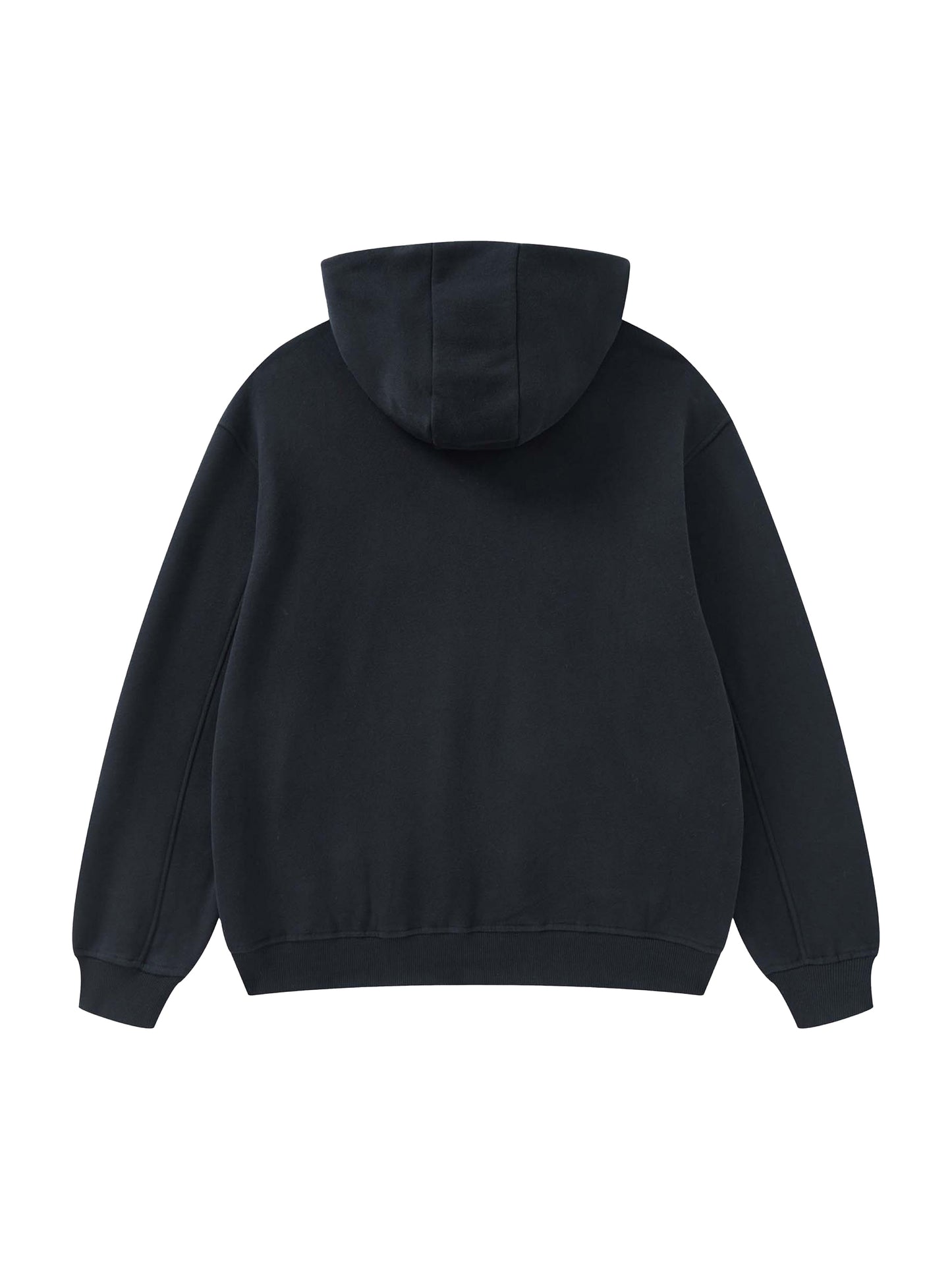 High Neck Insulated FOG Solid Color Fleece Hoodie - 385 GSM